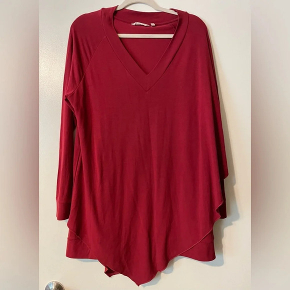 Soft Surroundings Red Madeline Tunic Lagenlook Top Size Extra Large - Picture 1 of 8